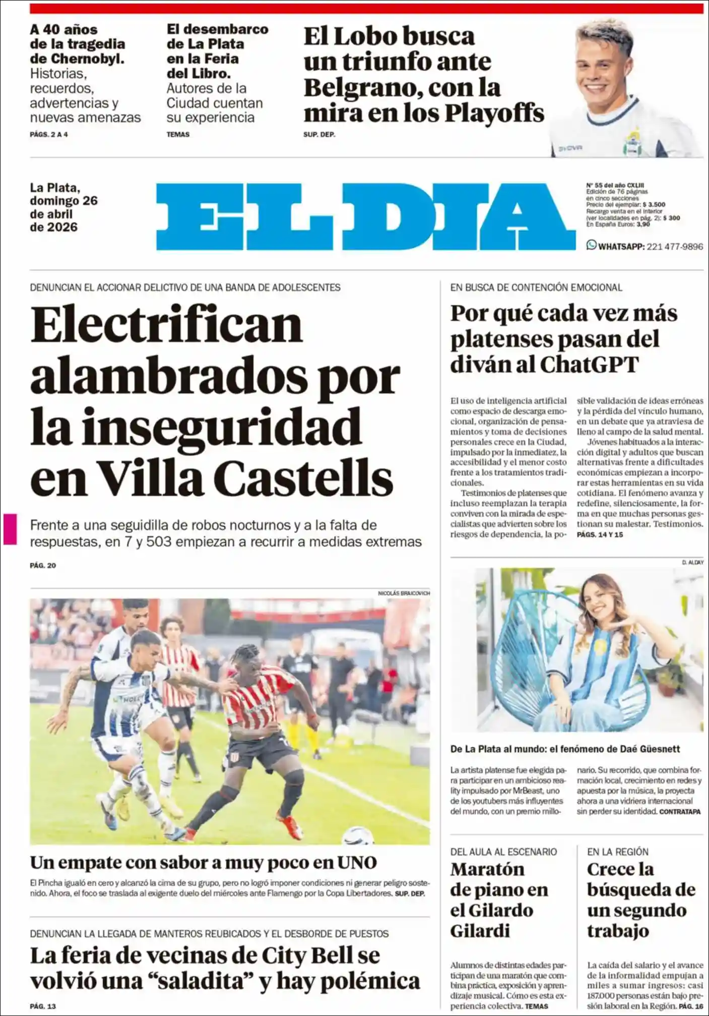 Evolucion Streaming | FM POPULAR 105.5 MHZ - Tapa del diario El Dia