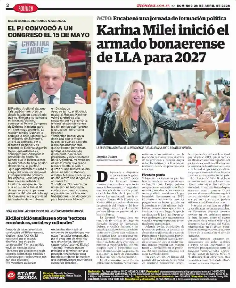 Evolucion Streaming | FM POPULAR 105.5 MHZ - Tapa del diario Crónica